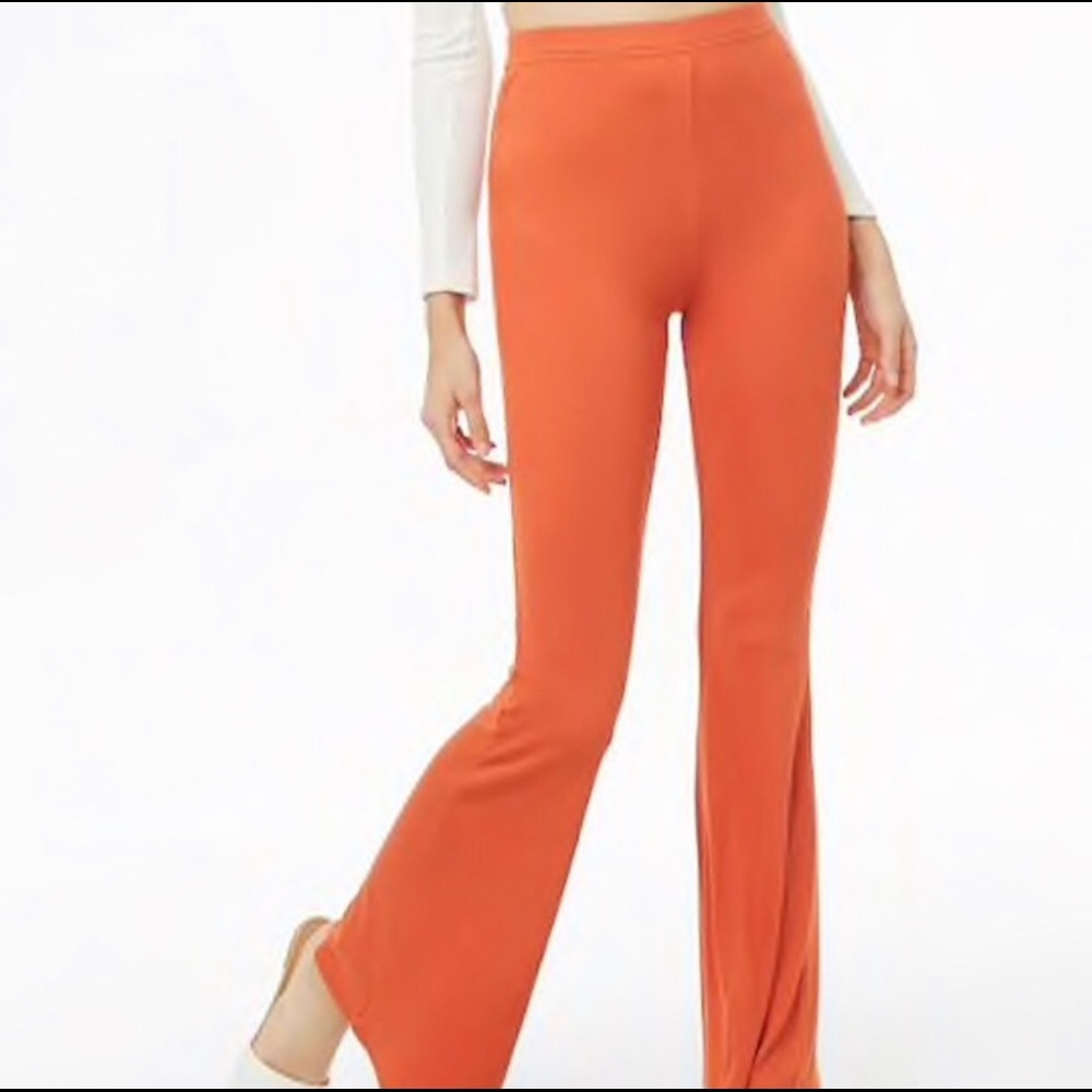Rubbed knit flare pants ORANGE 🍊🧡